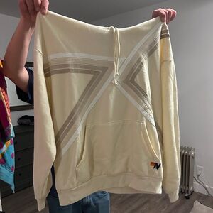 Aviator Nation Cream Chevron Stripe Crewneck Hoodie